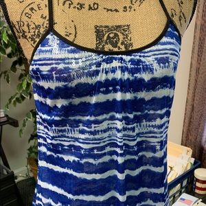 Royal Blue Sequined Tank Shirt